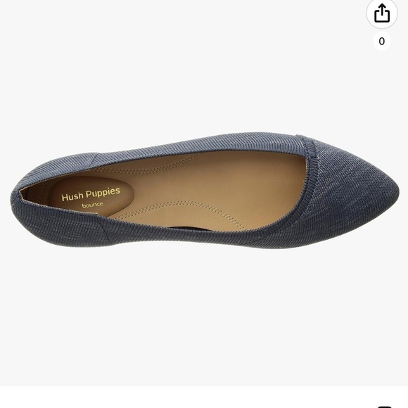 Hush Puppies Sadie Pointed ballet flats Navy Knit comfort shoes Sz 10 Wide - Picture 1 of 11